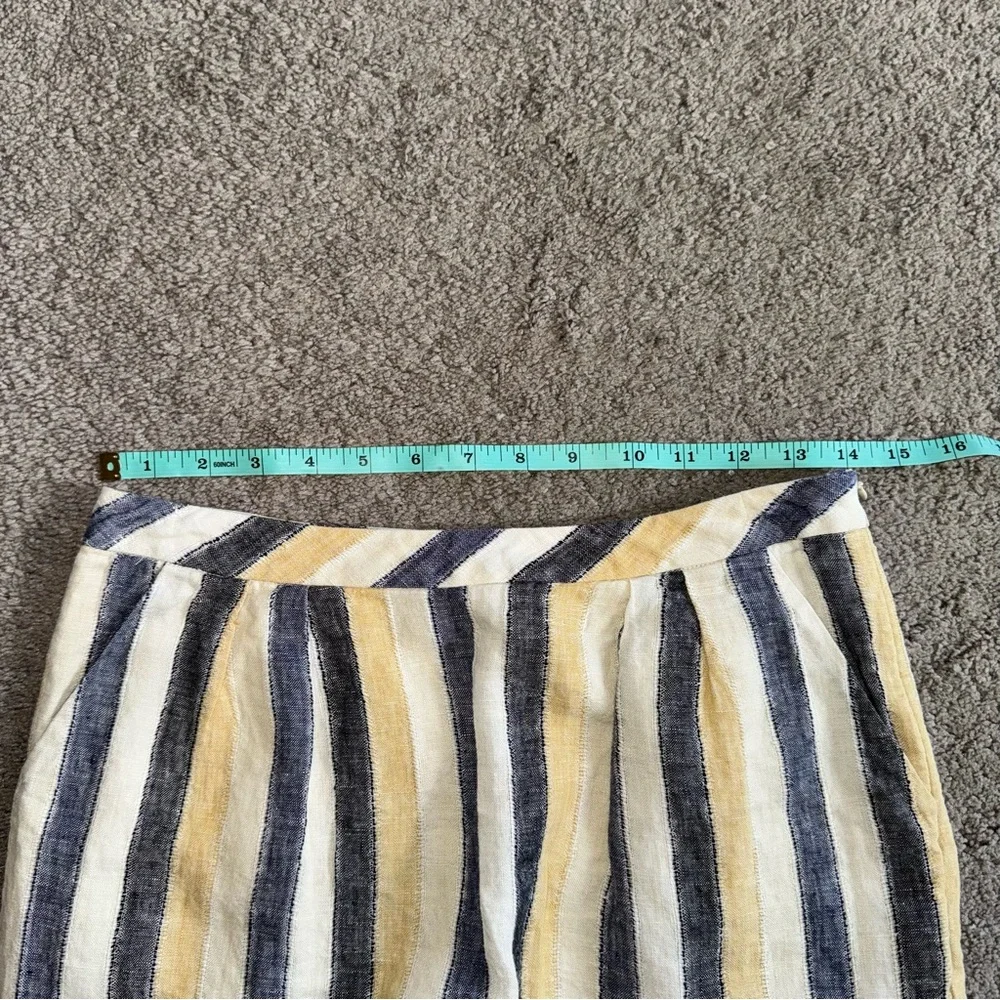 Anthropologie Edme & Esyllte cafe awning button detail striped cream skirt 2